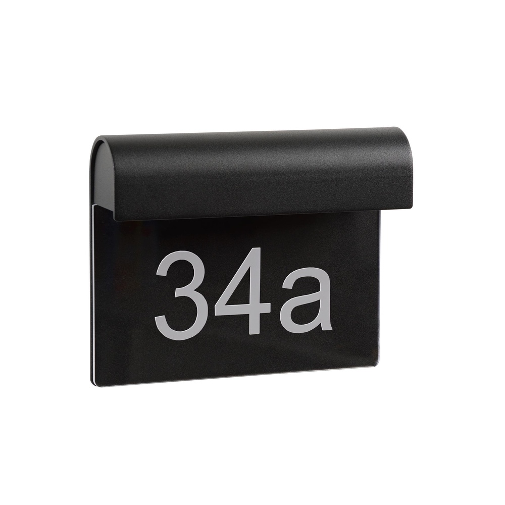 Lucide WandlampThesi Led zwart met huisnummer - 27881/06/30